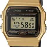 Casio Ψηφιακό Ανδρικό Ρολόι 35mm Μπαταρίας με Μαύρο Καουτσούκ Λουράκι F-91WM-9AEF