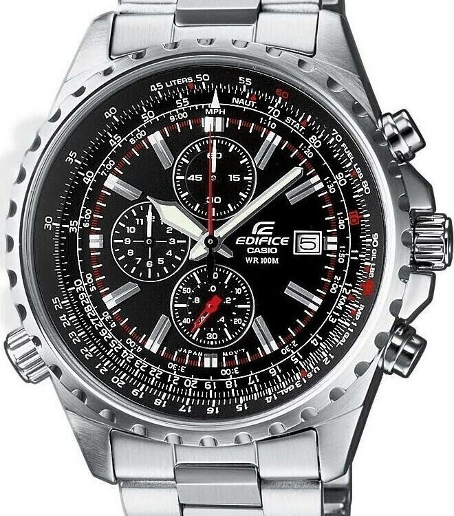Casio Edifice  Χρονογράφος Μπαταρίας με Ασημί Μεταλλικό Μπρασελέ EF-527D-1AVEF