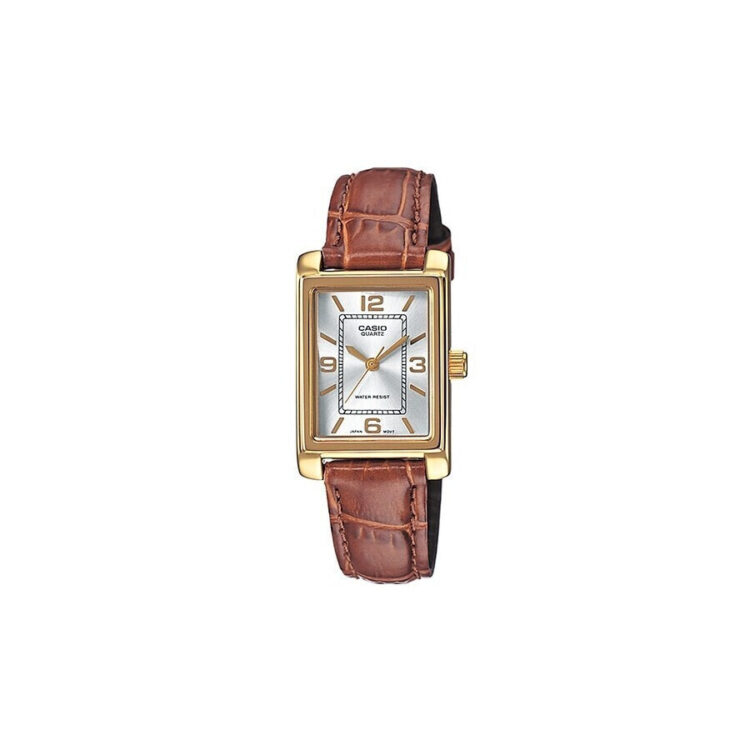 Casio Γυναικείο Ρολόι LTP-1234PGL-7A με Καφέ Δερμάτινο Λουράκι