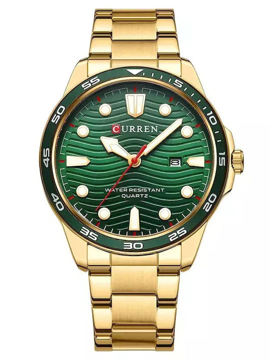 Curren 8426 με Μεταλλικό Μπρασελέ Χρυσό-Πράσινο