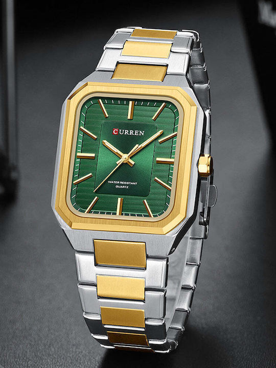 Curren 8457 με Ασημί/Χρυσό Μεταλλικό Μπρασελέ