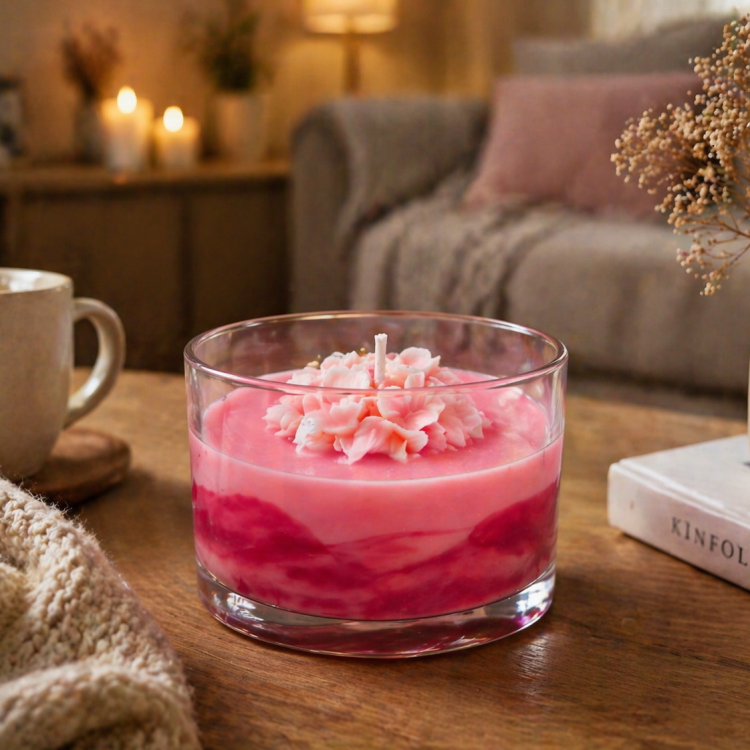 Sweet Flame – Χειροποίητο Αρωματικό Κερί Σόγιας “Sweet Tsoureki Blossom” σε Γυάλινο Ποτήρι