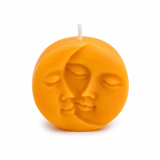 Sweet Flame - Χειροποίητο Αρωματικό Κερί Σόγιας “Sun & Moon Face” με Άρωμα Ροδάκινο