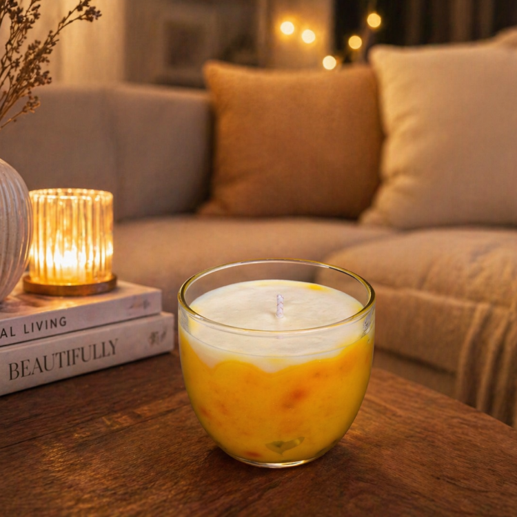 Sweet Flame – Χειροποίητο Αρωματικό Κερί Σόγιας “Sweet Tsoureki” σε Γυάλινο Ποτήρι