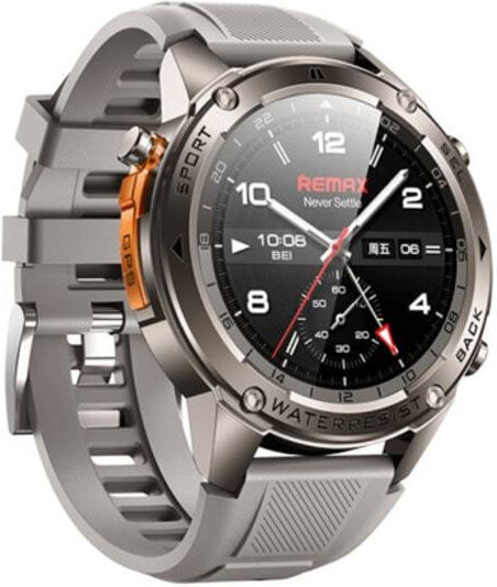 Remax Watch18 Smartwatch με GPS, AMOLED Οθόνη & 5ATM (Ασημί)